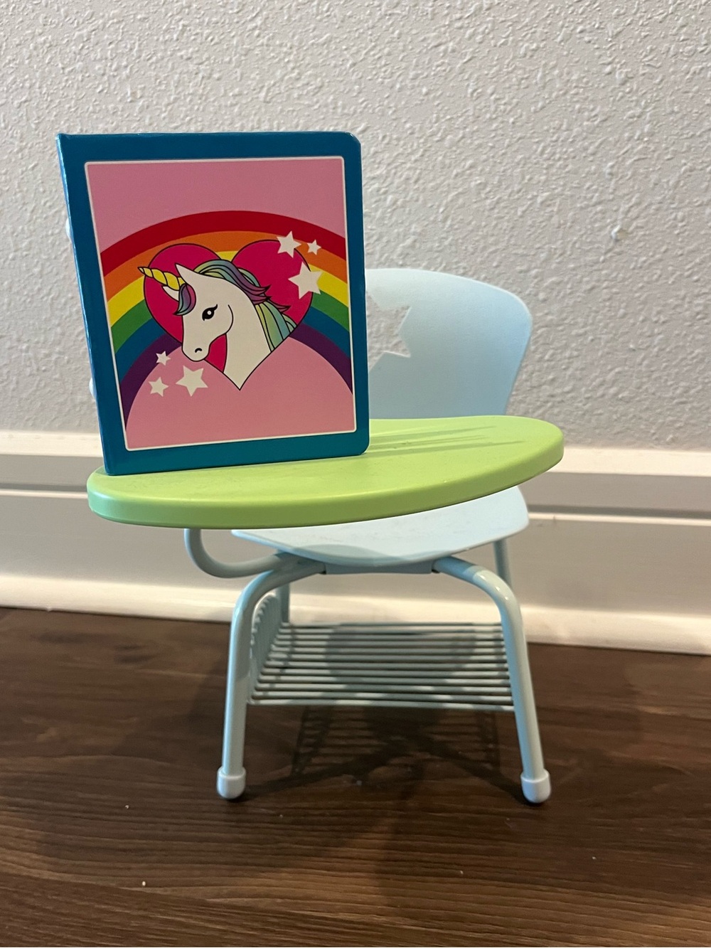 American Girl doll desk and notebook